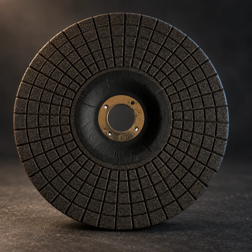 Simaflex semi-flexible disc seen from the back: depressed centre and reinforcement